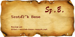 Szoták Bese névjegykártya